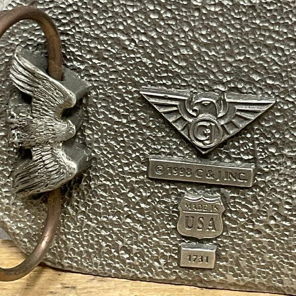 C J Volunteer Firefighter Belt Buckle 1998 Mens Patriotic USA First Responder - Picture 5 of 7